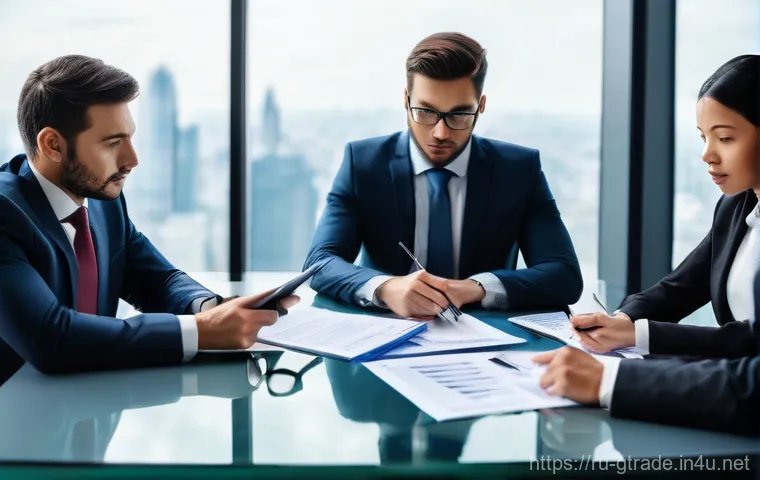 글로벌 무역에서 발생하는 분쟁 사례와 해결 방법 - **Image Prompt: Diligent International Risk Assessment Team**
    **Description:** A professional an...